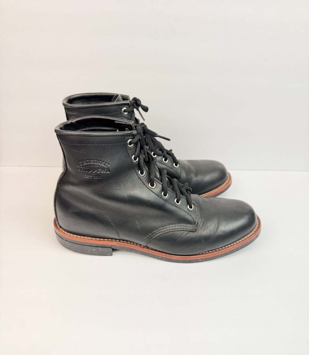 Chippewa 6" Service Boots Black Odessa Leather Work Boots 1901M24 Size 11D